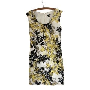 Ann Taylor Floral Dress Size 6 Yellow,Black,White